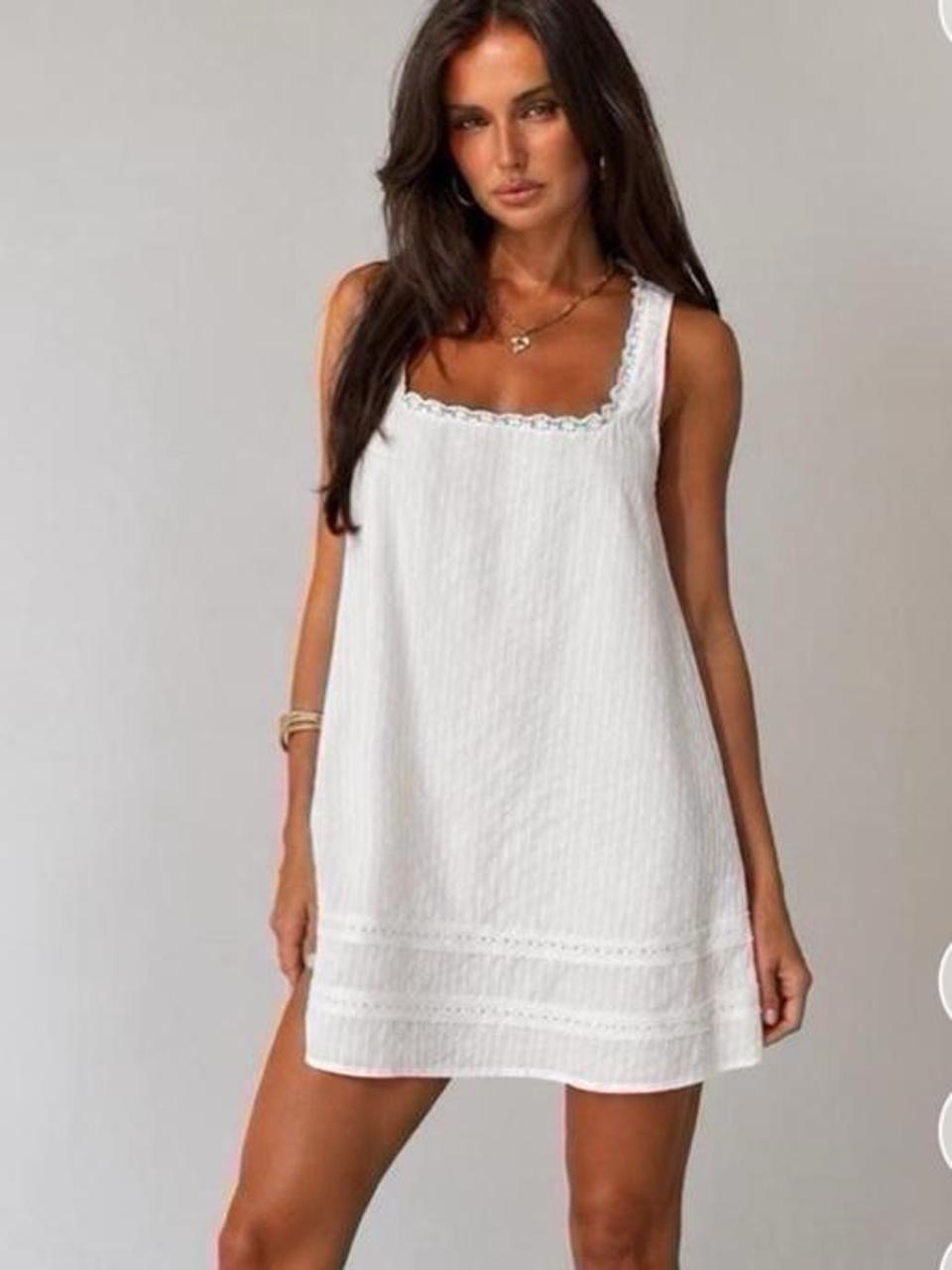 Princess Polly White Square-Neck Mini Dress